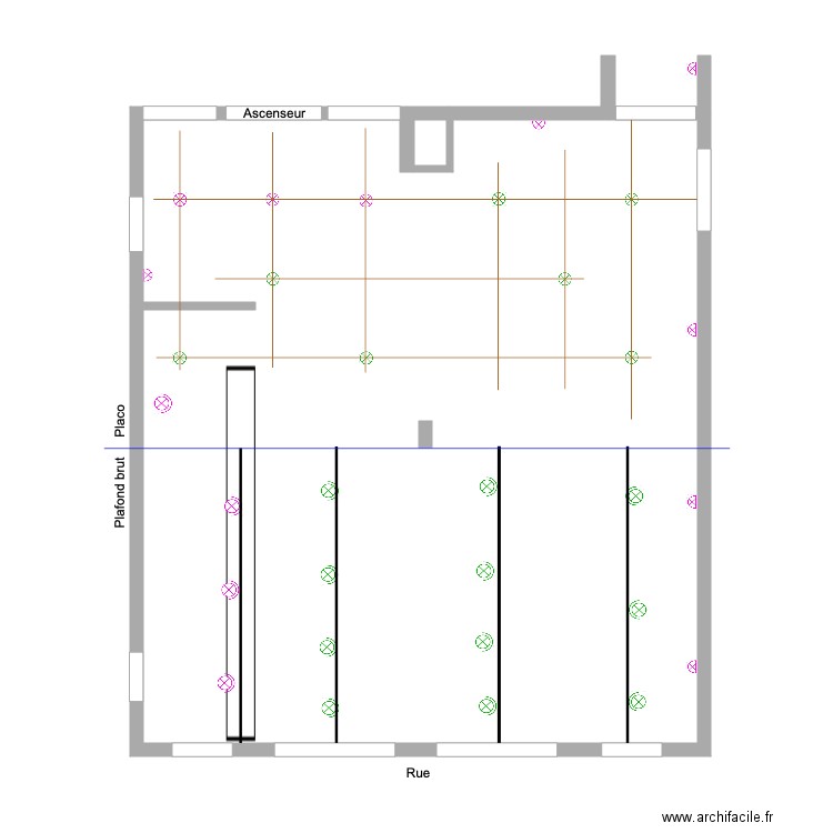 réception plafond brut 2. Plan de 0 pièce et 0 m2