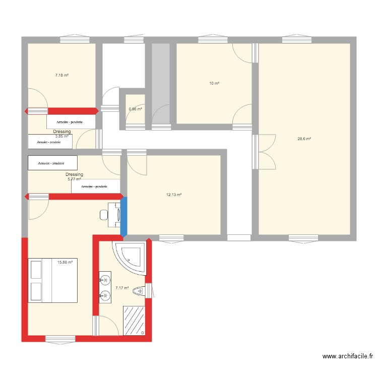 PLEIN PIED V3. Plan de 0 pièce et 0 m2