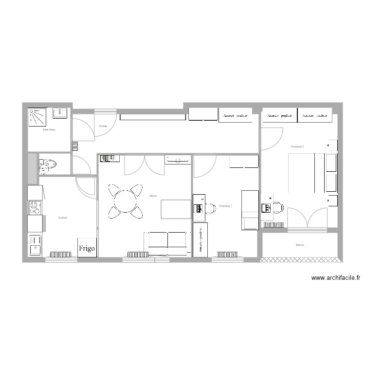 LOURIKA. Plan de 9 pièces et 71 m2