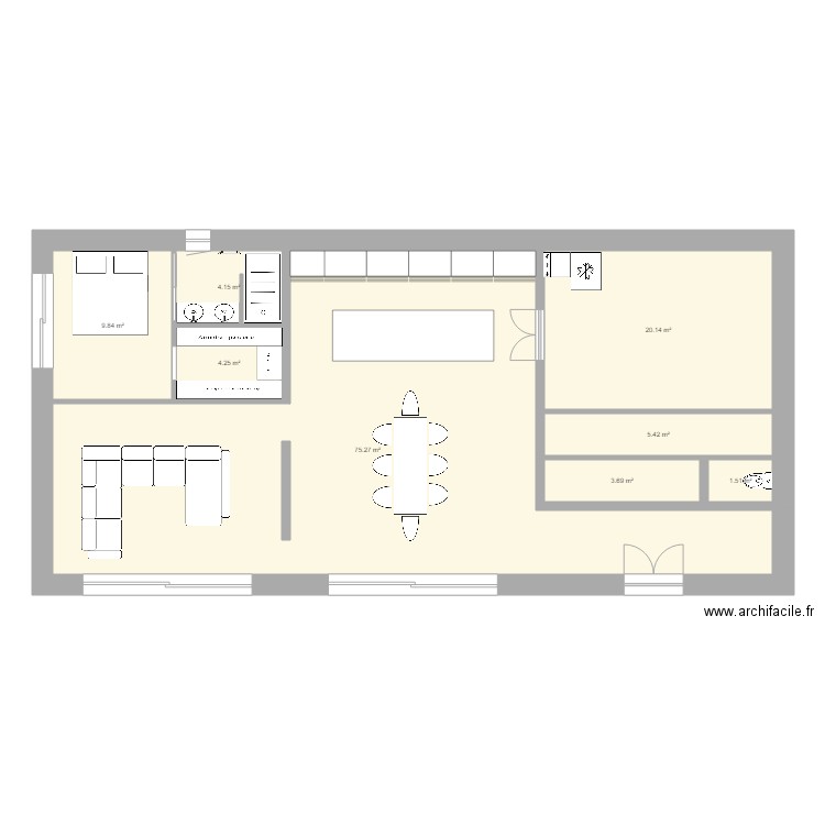 Hangar 8 x 18. Plan de 0 pièce et 0 m2