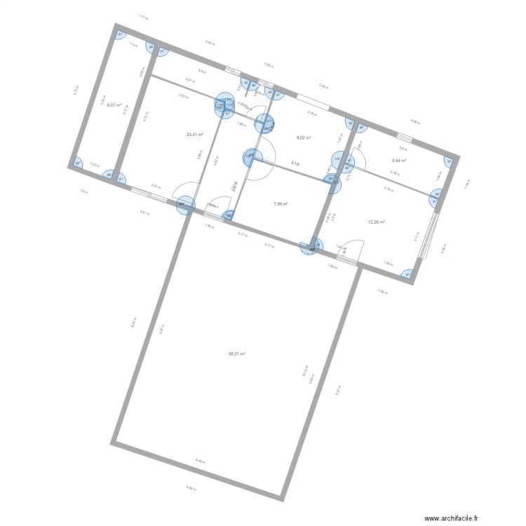 xv39 agrandissement 5. Plan de 7 pièces et 125 m2
