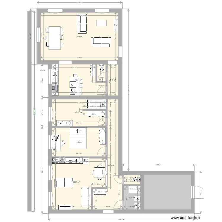 annexe inversée seule. Plan de 0 pièce et 0 m2