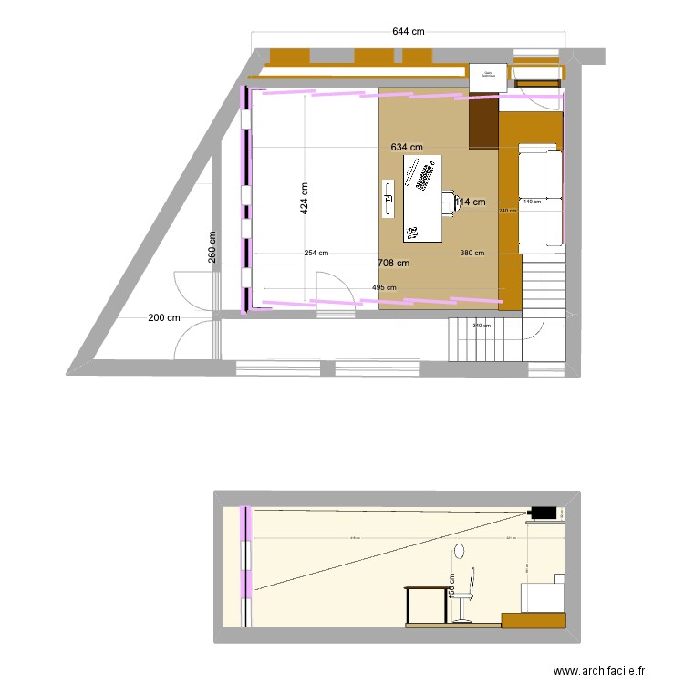 Bierges - Montage_son - V10.5. Plan de 1 pièce et 18 m2