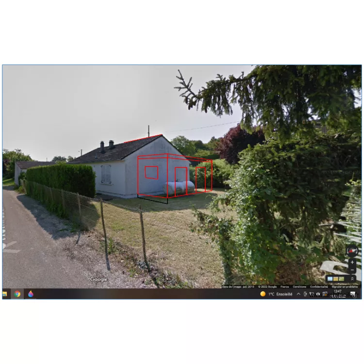 VUE ARRIERE. Plan de 