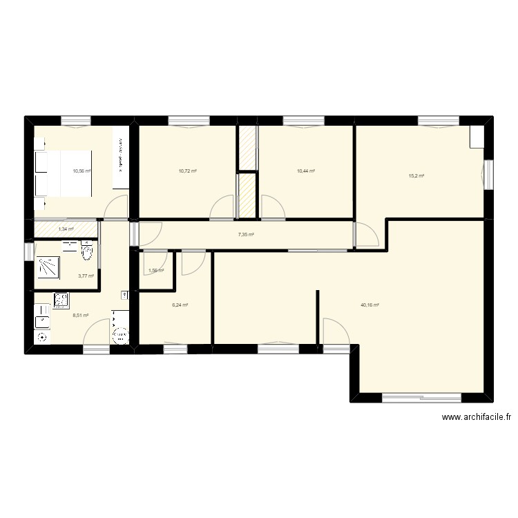 Maison Candillargues. Plan de 13 pièces et 118 m2