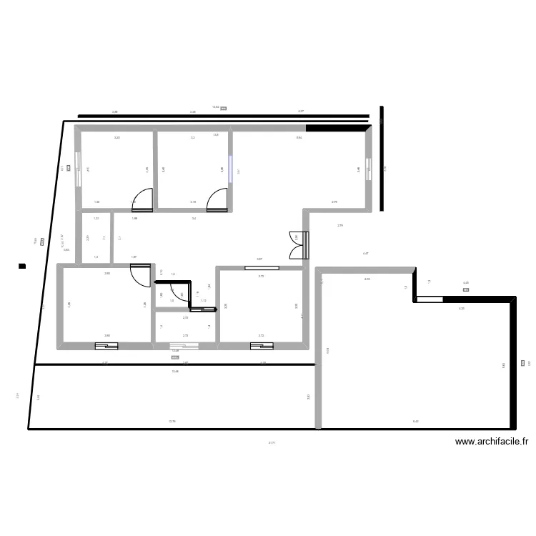 appartment rez de chosse. Plan de 10  et 189 m²