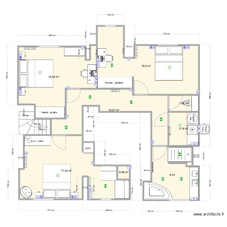 Pornichet1er BaseV6. Plan de 8 pièces et 71 m2