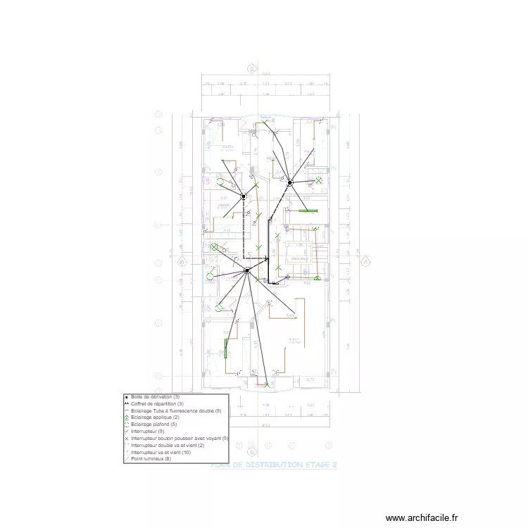 Eclairage Etage 2. Plan de 0 pièce et 0 m2