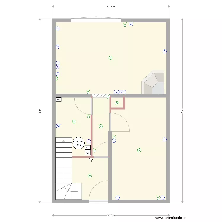 tuci house PLAN RDC. Plan de 
