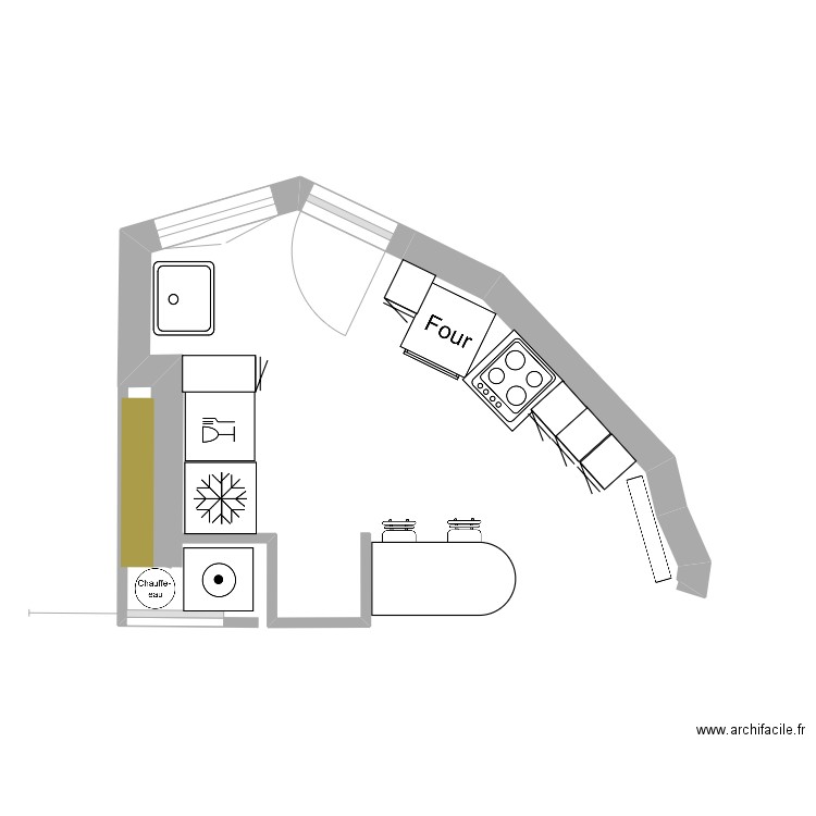 Cuisine projetB2. Plan de 0 pièce et 0 m2