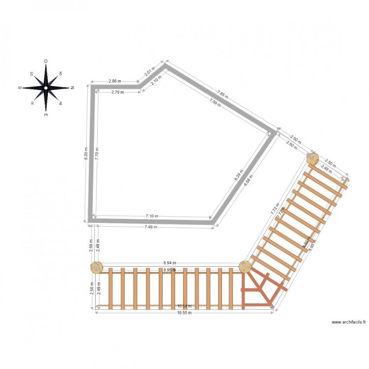 Pergola plan de masse. Plan de 0 pièce et 0 m2