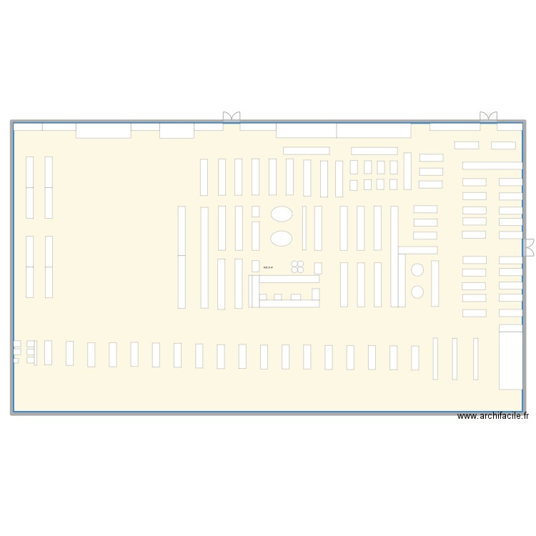 plan magasin Leclerc . Plan de 1 pièce et 1021 m2