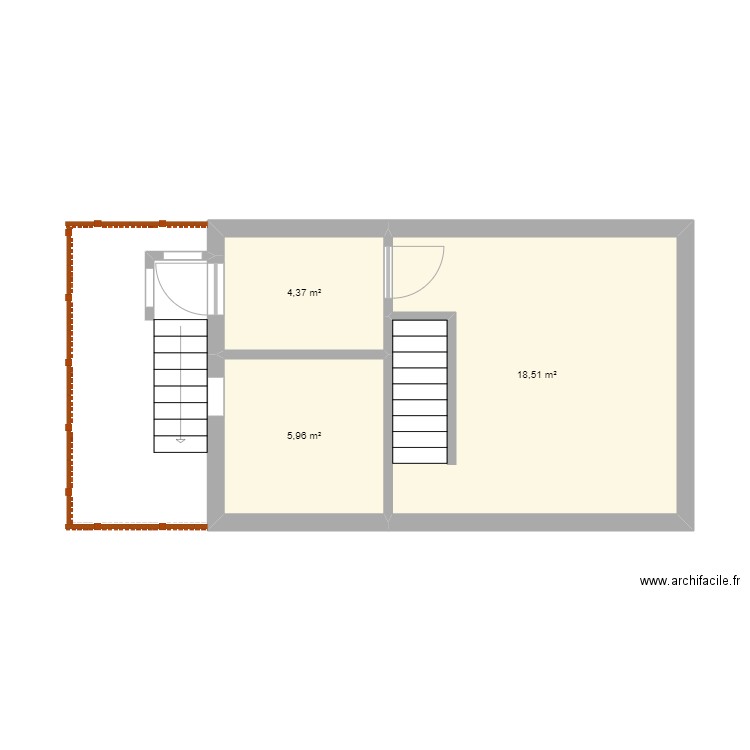Maison. Plan de 3 pièces et 29 m2