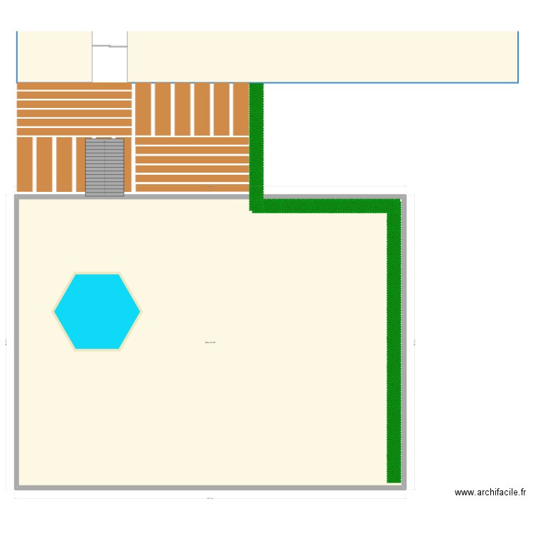 piscine. Plan de 1 pièce et 514 m2