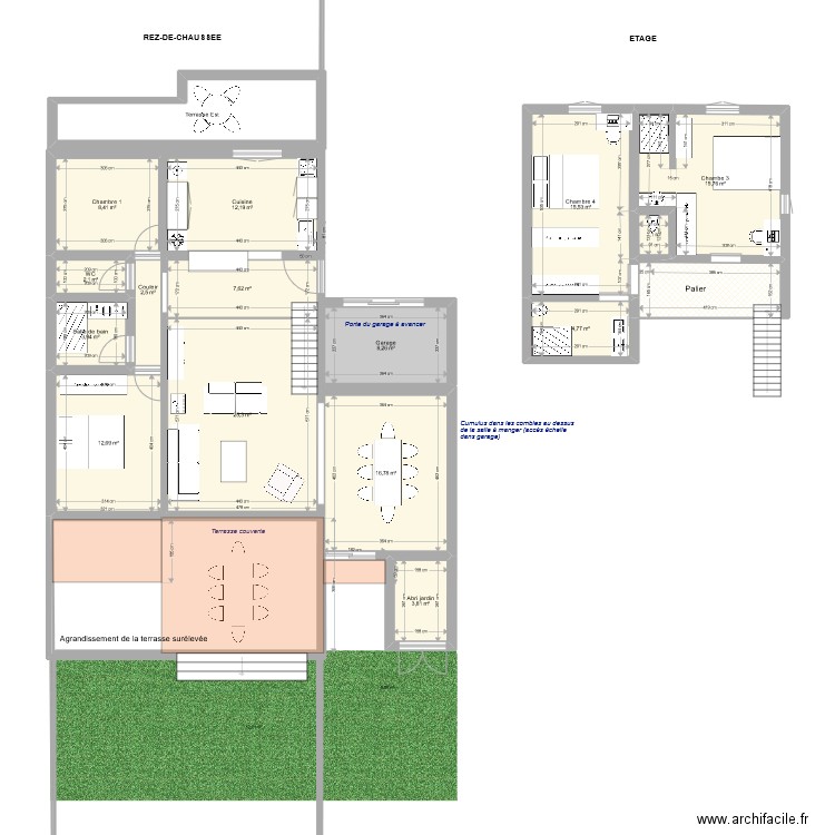 Genêts V6 (terrasse couverte). Plan de 17 pièces et 159 m2