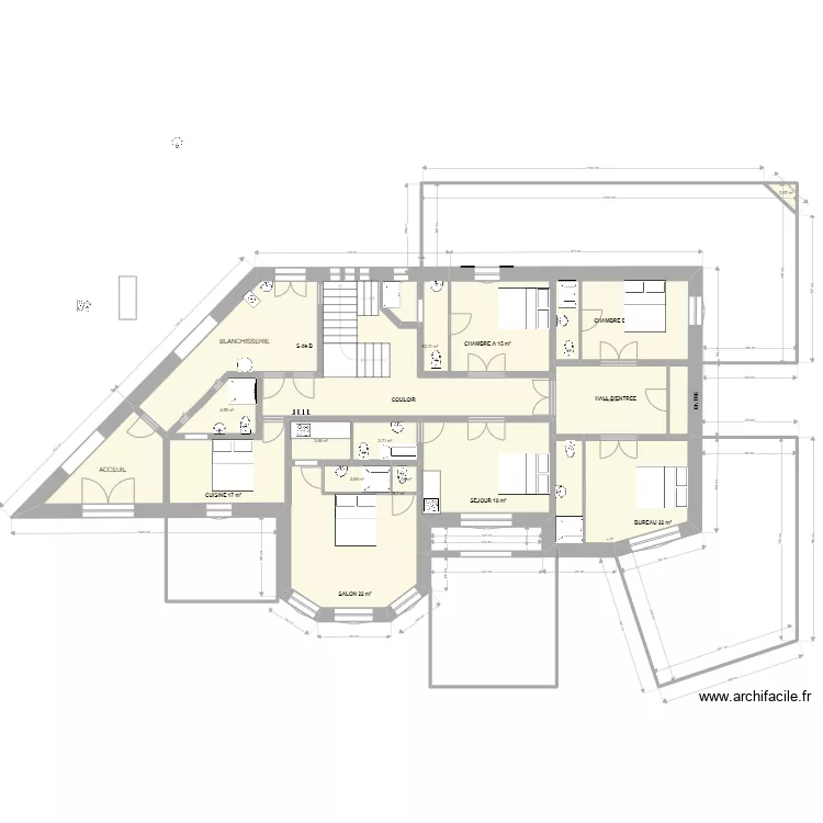AU PARADIS 1 PROJET AIRBNB APPARTS. Plan de 