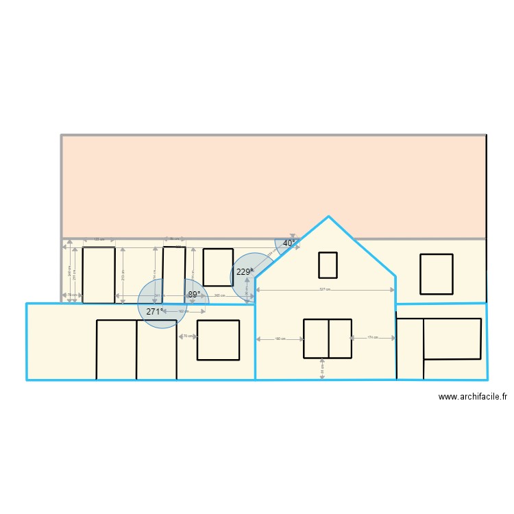 vue façade jardin. Plan de 0 pièce et 0 m2