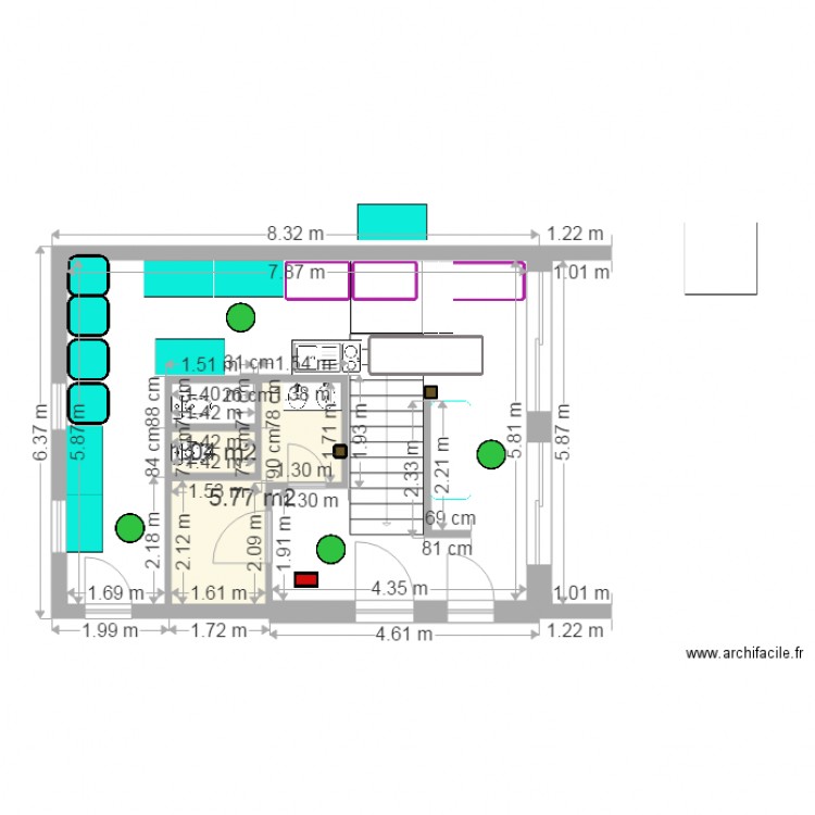 plan brut brunch interieur labo toilettes et labo droite 4 eme version. Plan de 0 pièce et 0 m2