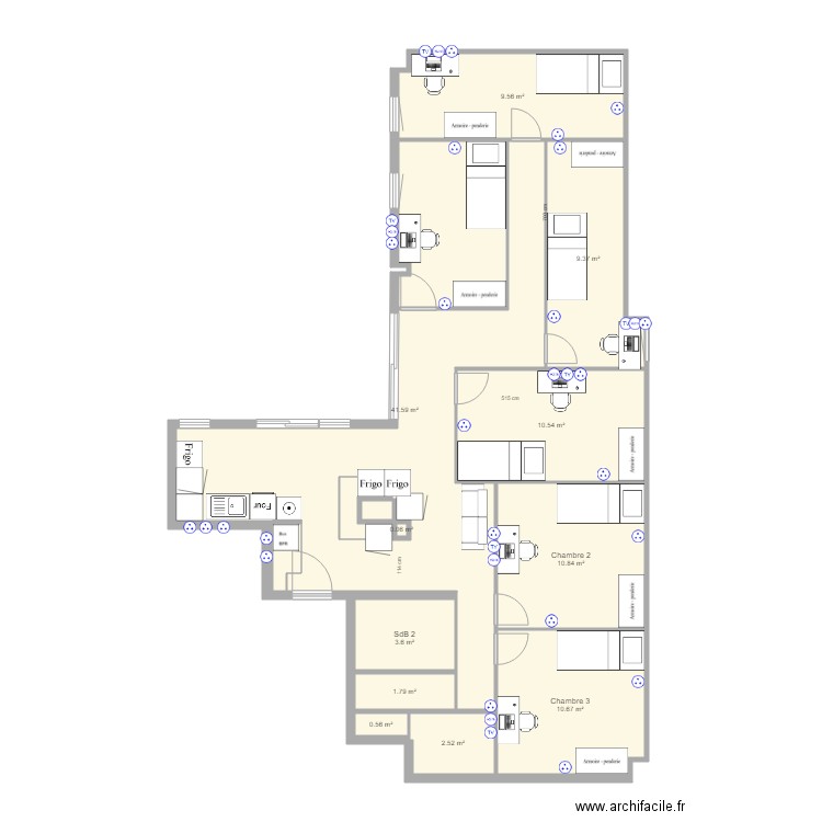 Evry 6 Avec Meubles et Electricité. Plan de 0 pièce et 0 m2