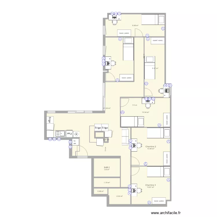 Evry 6 Avec Meubles et Electricité. Plan de Evry 6 Avec Meubles et Electricité. Plan de