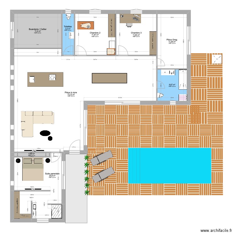 Nouveau. Plan de 9 pièces et 152 m2