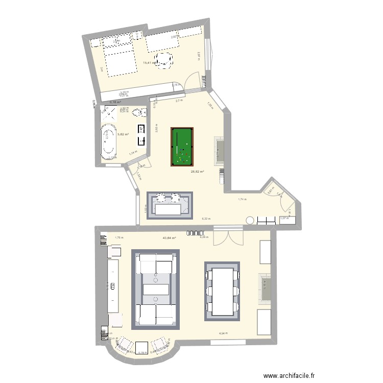 NOUVEL APPART. Plan de 5 pièces et 94 m2