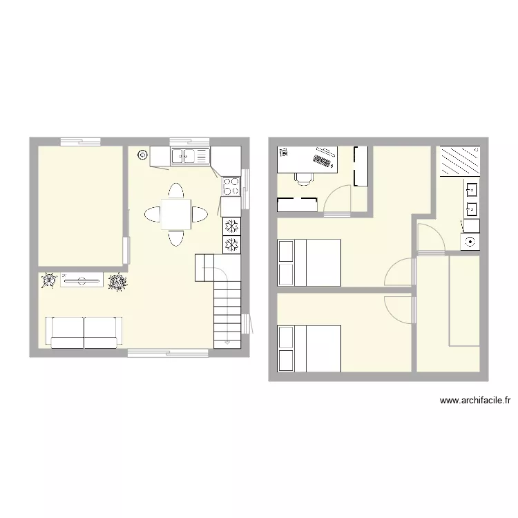 PLAN MAISON 6x6. Plan de 