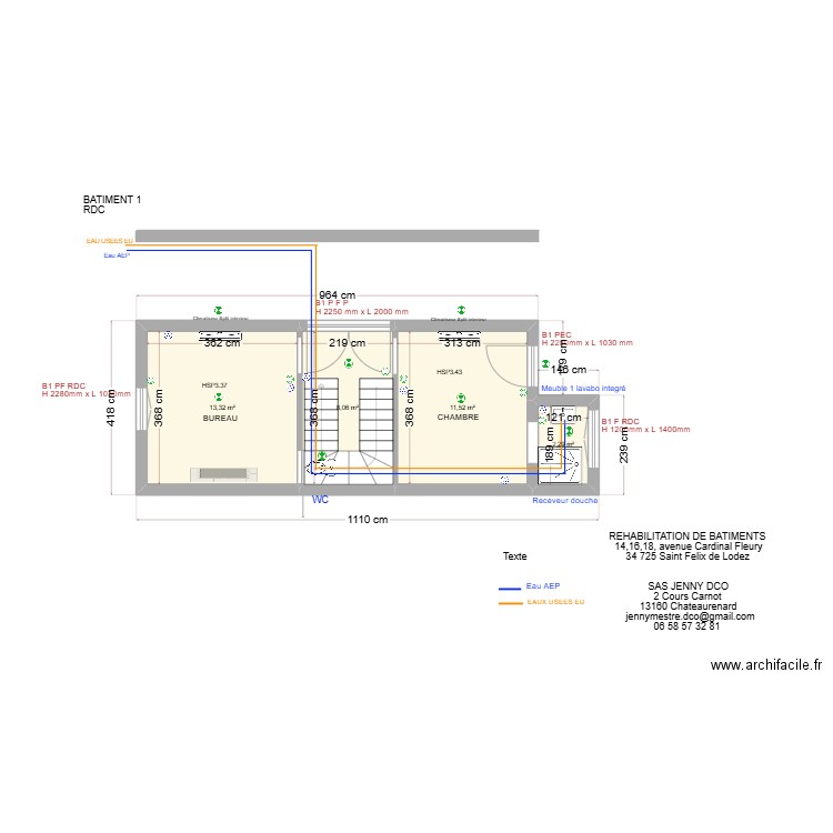 BAT 1 RDC ST FELIX. Plan de 0 pièce et 0 m2