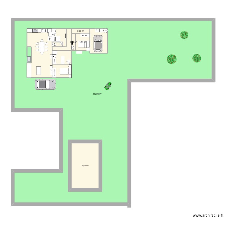 VLC. Plan de 12 pièces et 168 m2