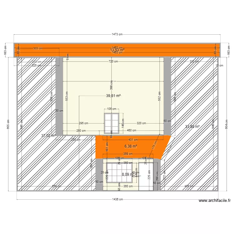 Ouroux 300 m2 fa&ccedil;ade Sud/Est Projet. Plan de 
