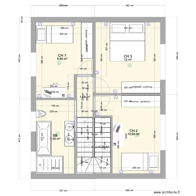 Etage. Plan de 0 pièce et 0 m2