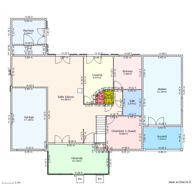 PlanMaisonRdc120e_avec_Cotation. Plan de 0 pièce et 0 m2