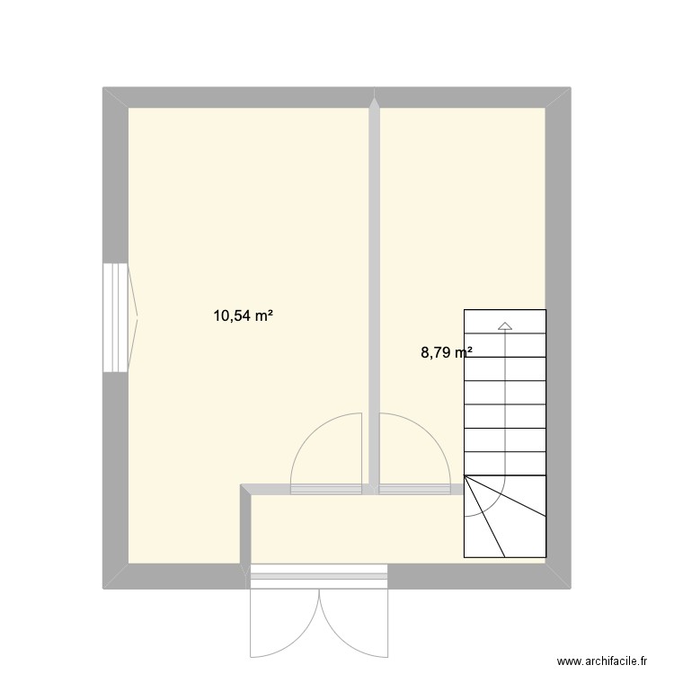 tan rouge dabet RDC 5. Plan de 2 pièces et 19 m2