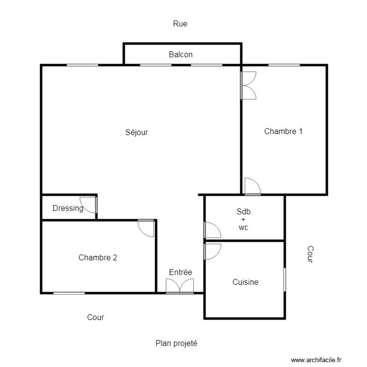 Plan Ferri&egrave;re projet&eacute;. Plan de 
