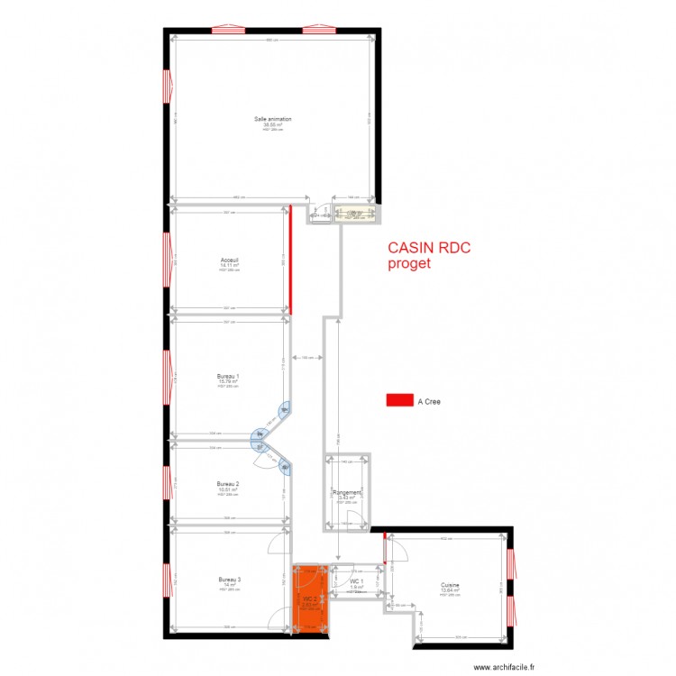 CASIN RDC Proget. Plan de 0 pièce et 0 m2