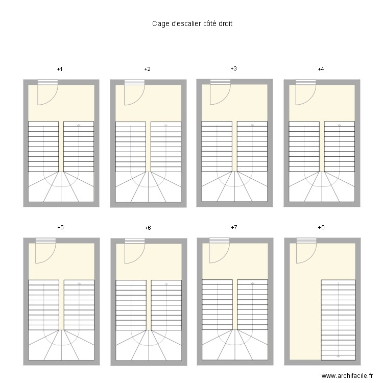  Cage d escalier droit. Plan de 0 pièce et 0 m2