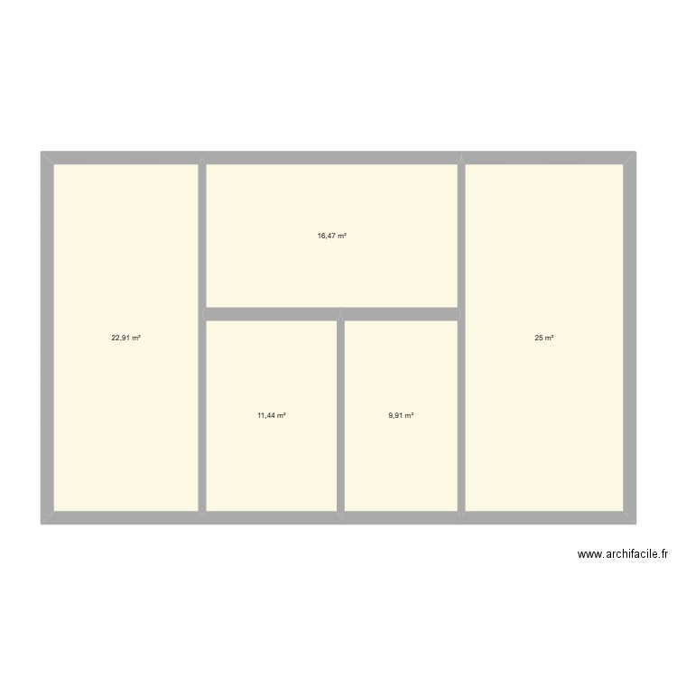 ETAGE. Plan de 5 pièces et 86 m2