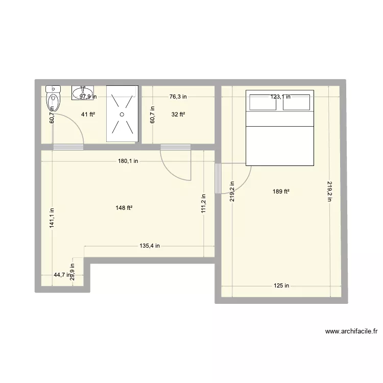 West Virginia. Plan de 4  et 38 m²
