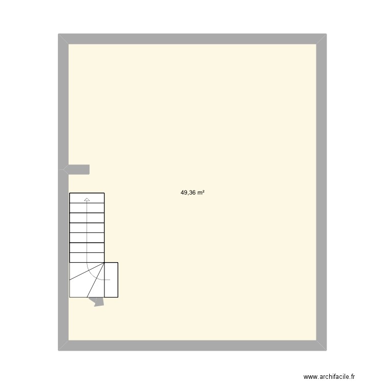 KMW-RDC. Plan de 1 pièce et 49 m2