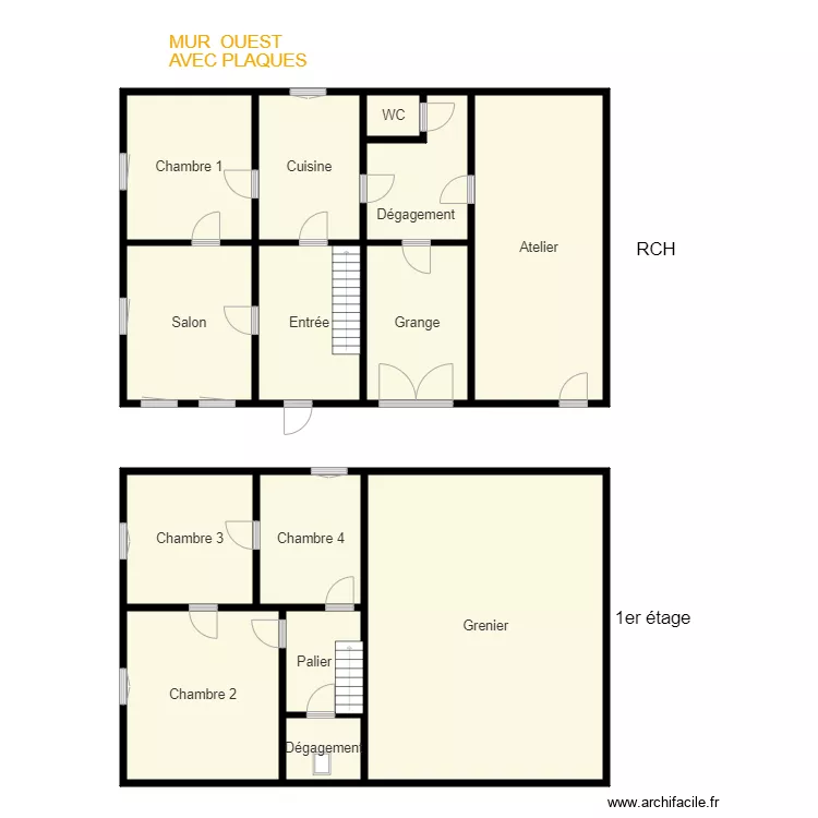 Croquis maison FEND. Plan de 