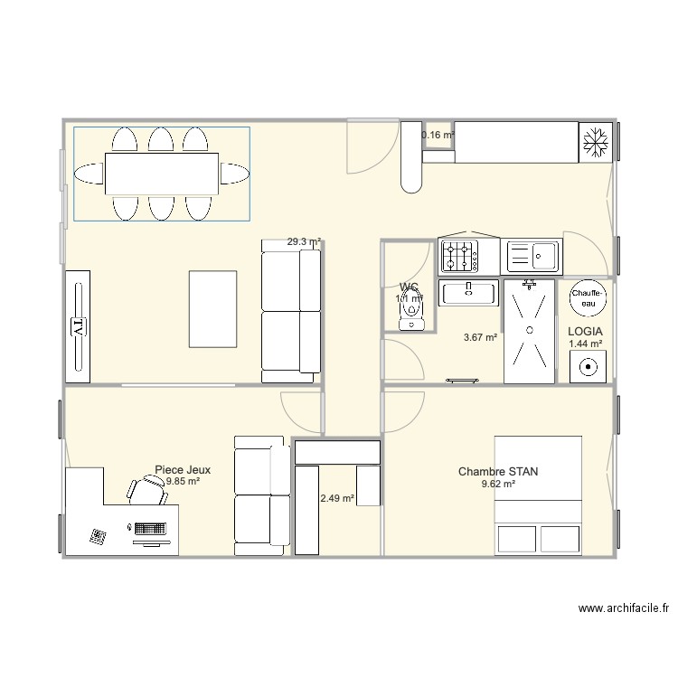 Appart STAN Projet. Plan de 0 pièce et 0 m2