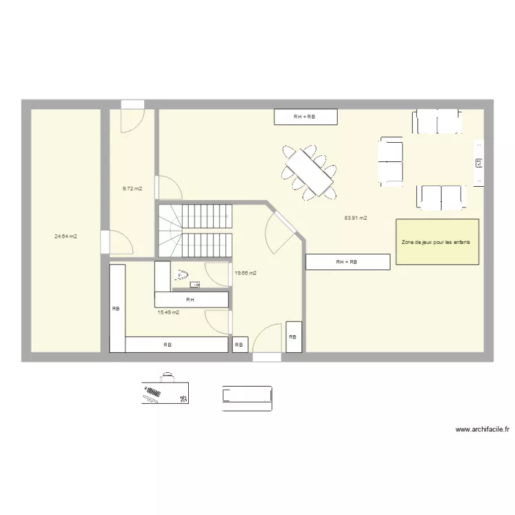 Maison RDC 21. Plan de 