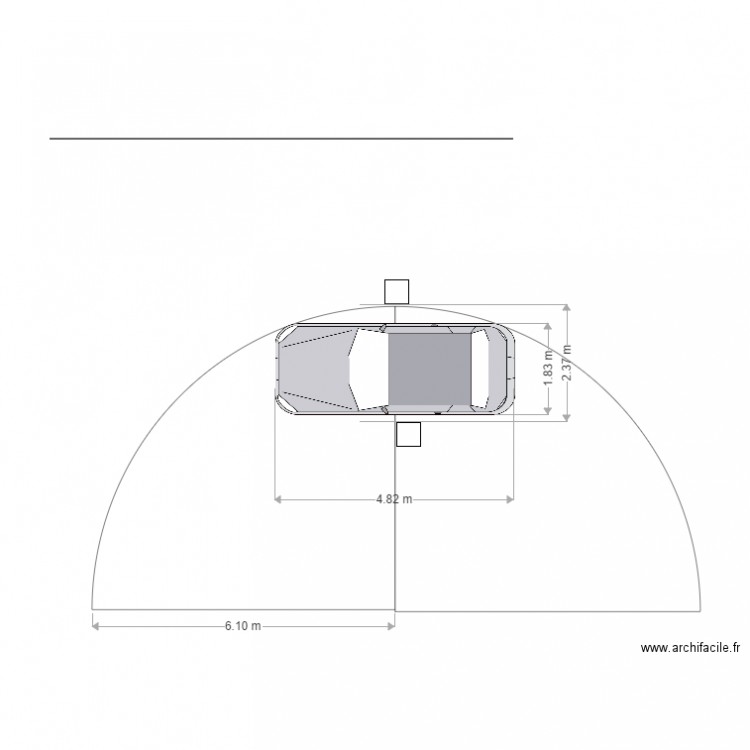 parcours auto Rayon de Braquage. Plan de 0 pièce et 0 m2