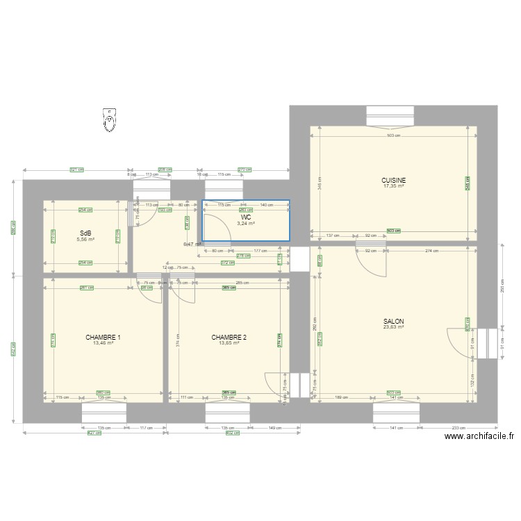 3P 1er étage. Plan de 0 pièce et 0 m2