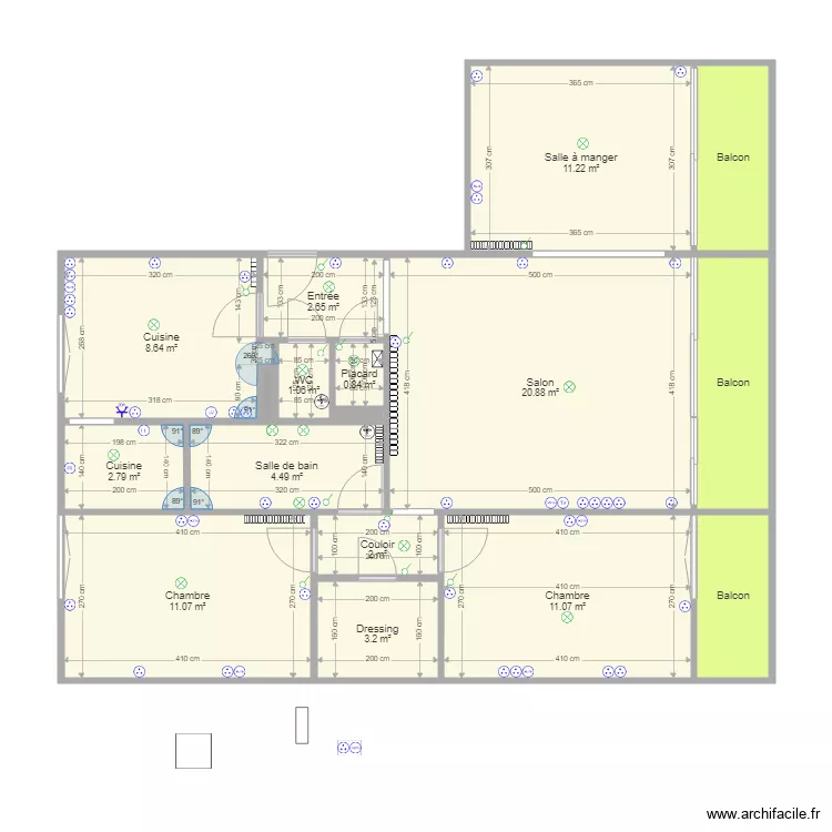 Appartement Maillat 2. Plan de 