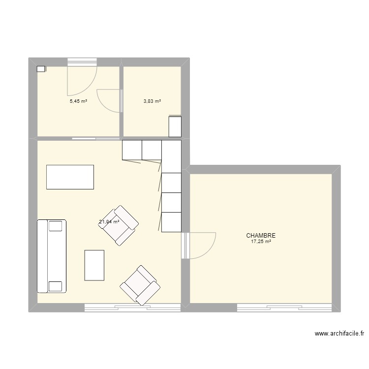 LA MONGIE TEST 3. Plan de 4 pièces et 48 m2