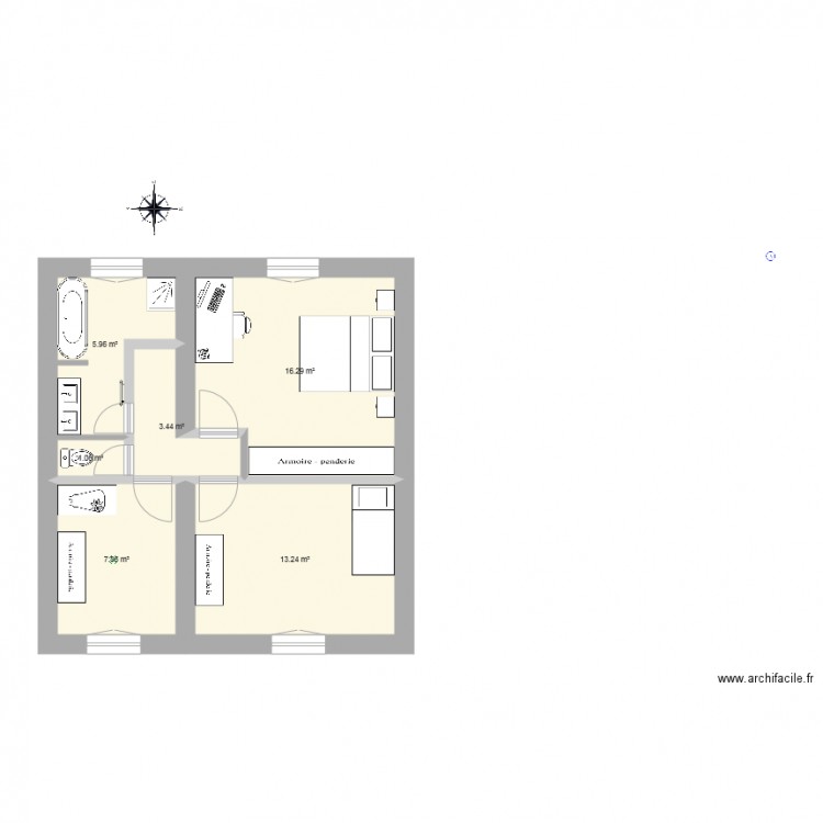 étage 2è version. Plan de 0 pièce et 0 m2