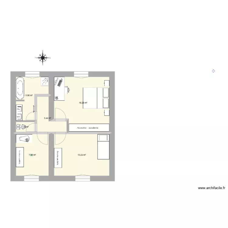 &eacute;tage 2&egrave; version. Plan de 