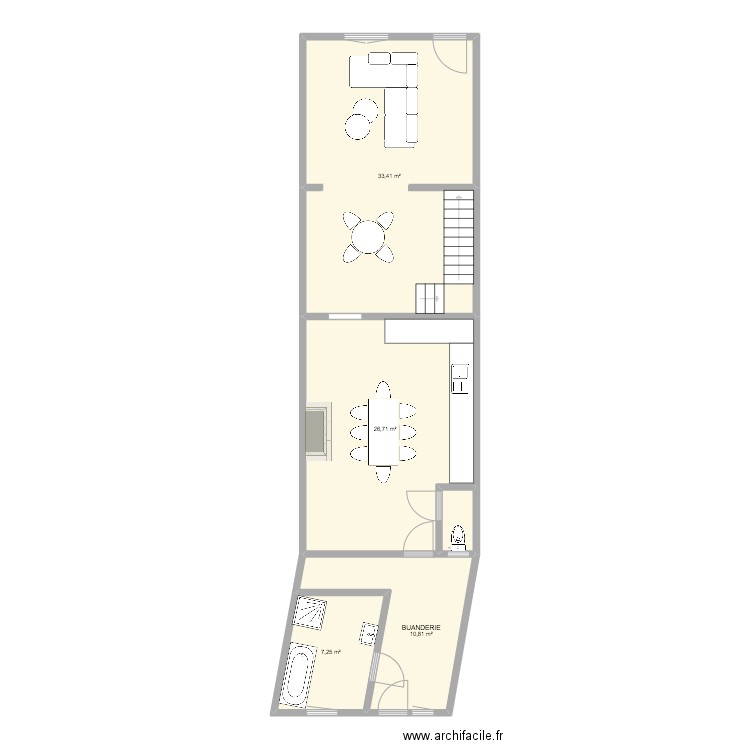 JJ 62 REZ. Plan de 5 pièces et 80 m2