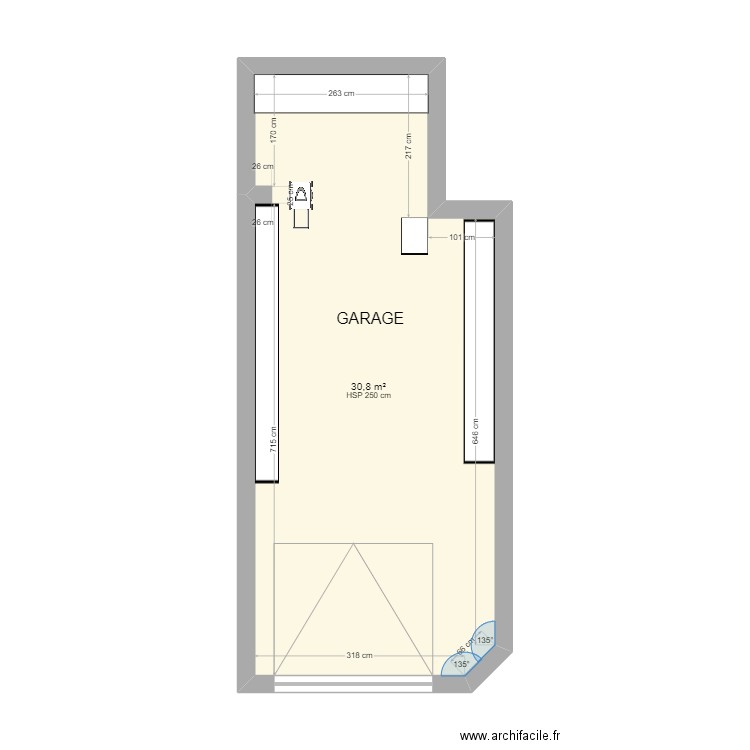  plan garage. Plan de 1 pièce et 31 m2